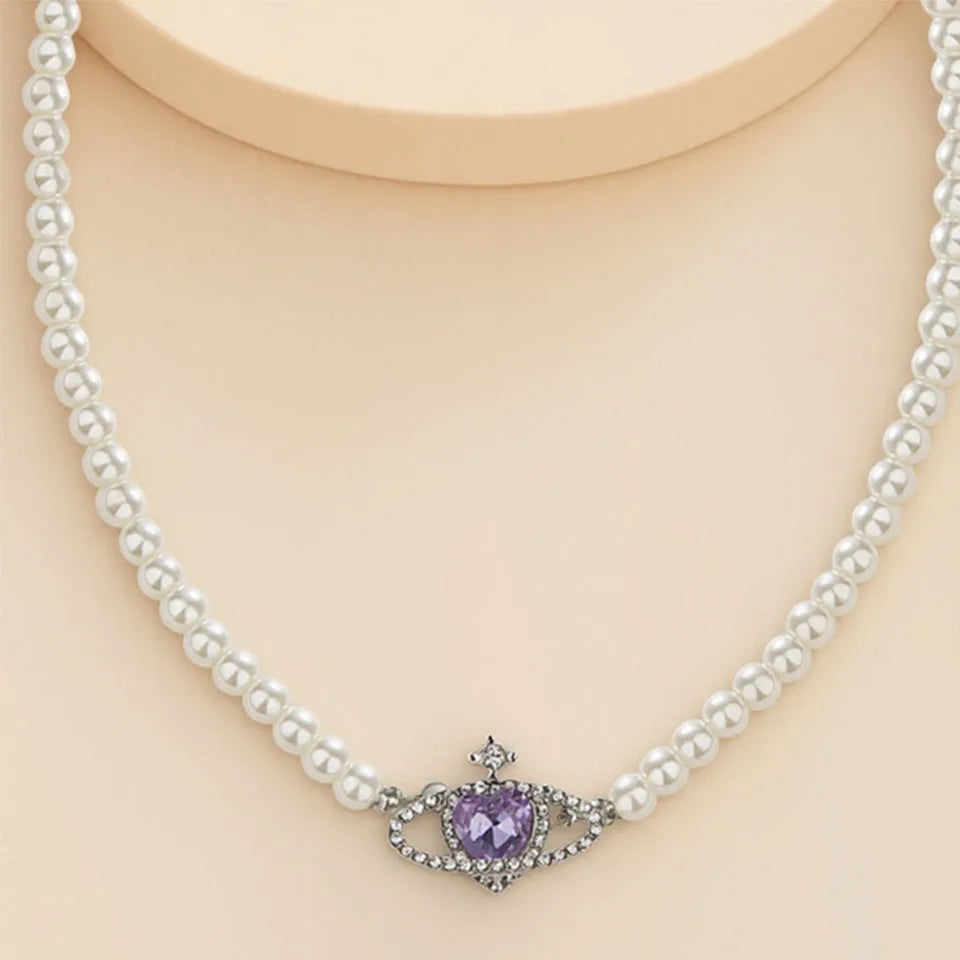 Pearly Alien Space Ship Necklace | Dolce Eleganza™