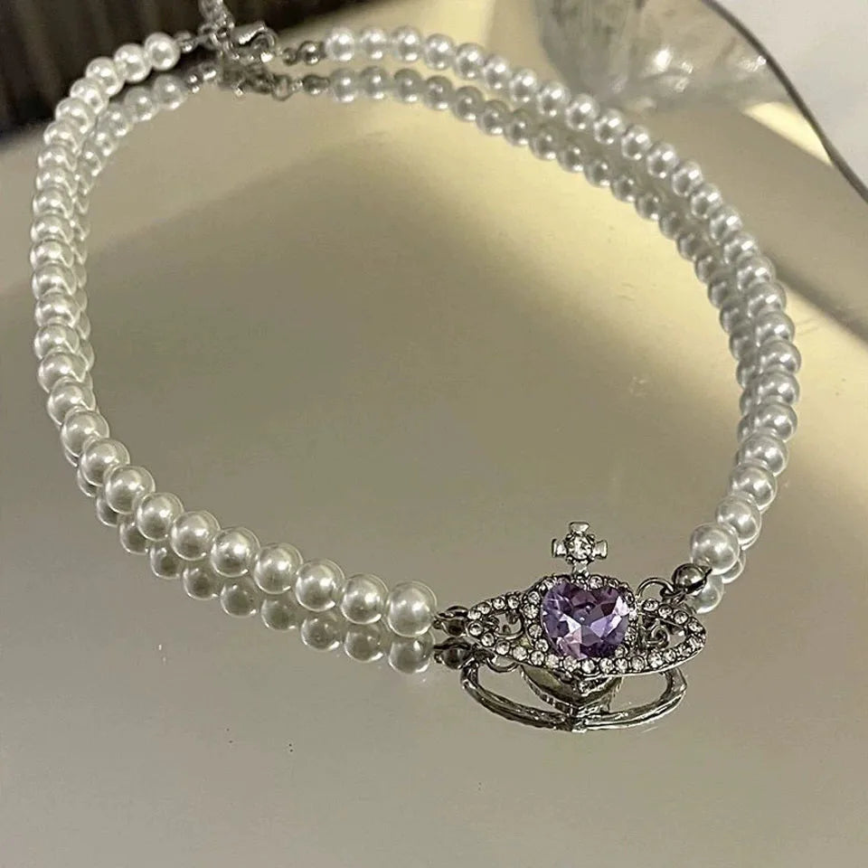 Pearly Alien Space Ship Necklace | Dolce Eleganza™