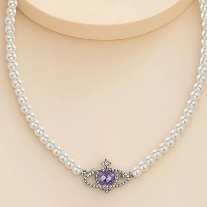 Pearly Alien Space Ship Necklace | Dolce Eleganza™