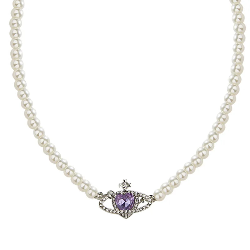Pearly Alien Space Ship Necklace | Dolce Eleganza™