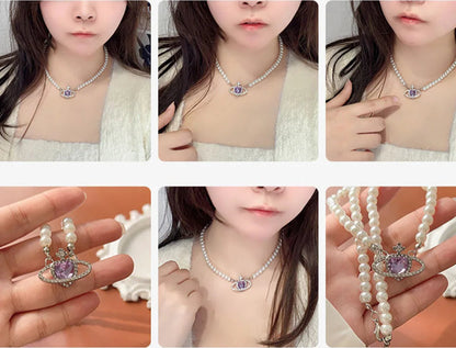 Pearly Alien Space Ship Necklace | Dolce Eleganza™