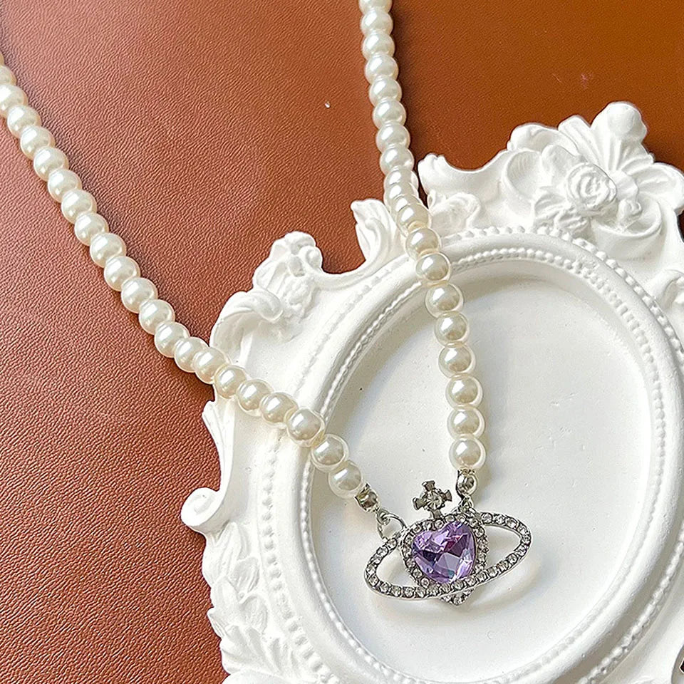 Pearly Alien Space Ship Necklace | Dolce Eleganza™